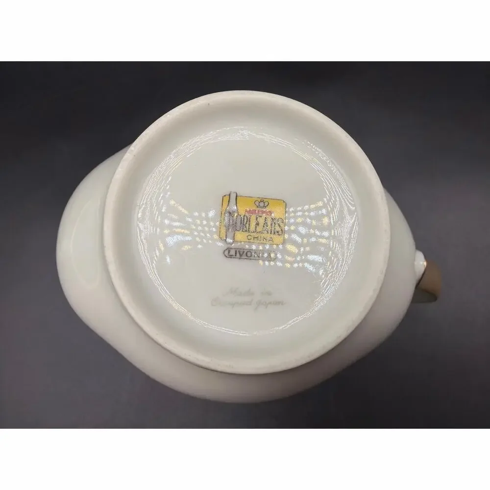 Vintage Meito Norleans Livonia Dogwood Creamer Occupied Japan Gold Trim 1940s 6”